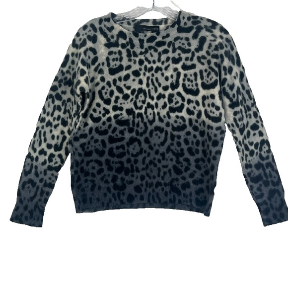 360 Cashmere Women's M Sweater Juliana Pullover 100% Cashmere Leopard Dip Dye - Picture 1 of 10